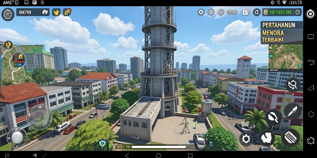 Screenshot gameplay Tower Defense yang menggugah selera.