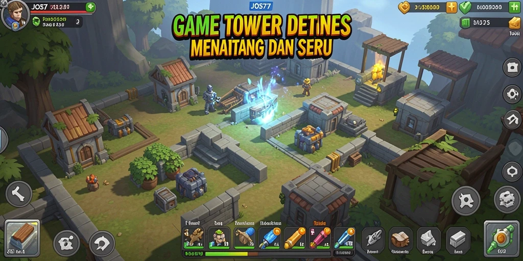 Tampilan gameplay JOS77 yang menarik dengan aksi Tower Defense mendebarkan.