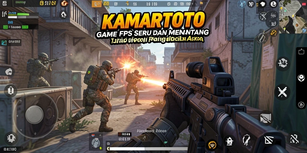Screenshot gameplay KAMARTOTO menampilkan aksi tembak-menembak yang intens dan grafis yang menakjubkan.