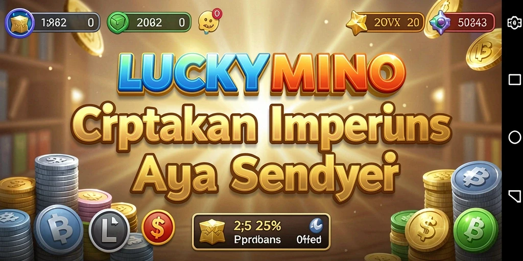 Screenshot gameplay LUCKYMINO menampilkan manajemen bisnis yang dinamis.