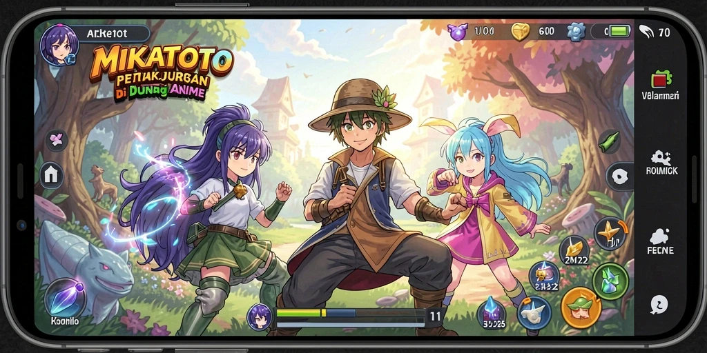 Tampilan gameplay yang menakjubkan dari MIKATOTO di dunia Anime.