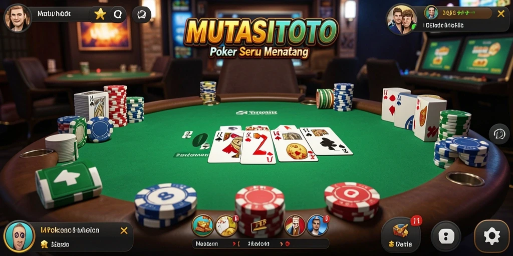 Tampilan gameplay Poker yang menarik dan interaktif di MUTASITOTO.