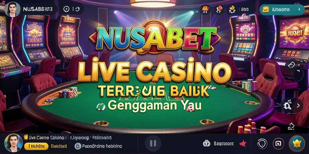 Tampilan utama NUSABET dengan dealer langsung di permainan kasino.