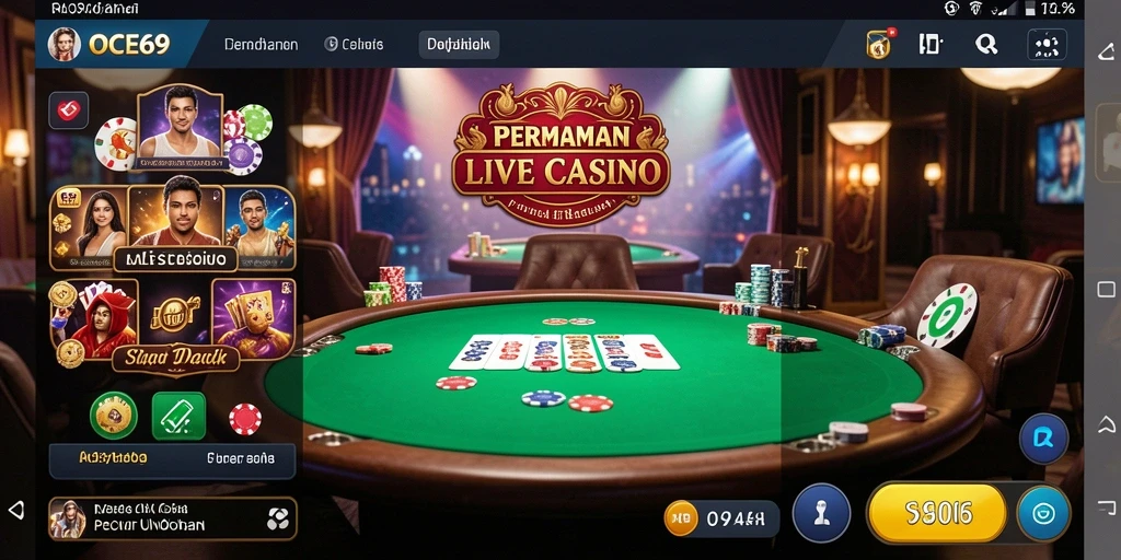 Tampilan menarik dari gameplay Live Casino OCE69.