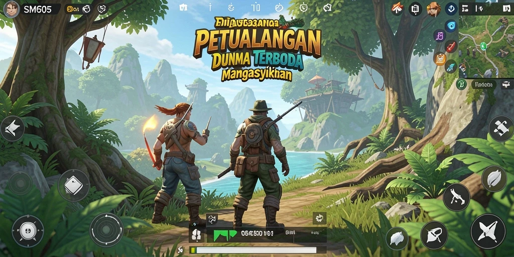 Tampilan menakjubkan dari dunia terbuka SM605 saat bermain.