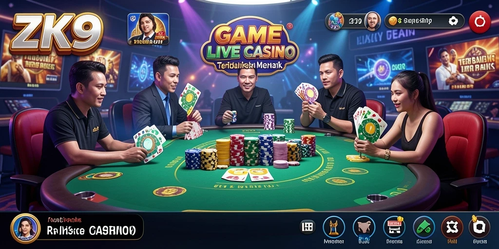 Tampilan gameplay ZK9 yang memukau dalam sesi Live Casino.